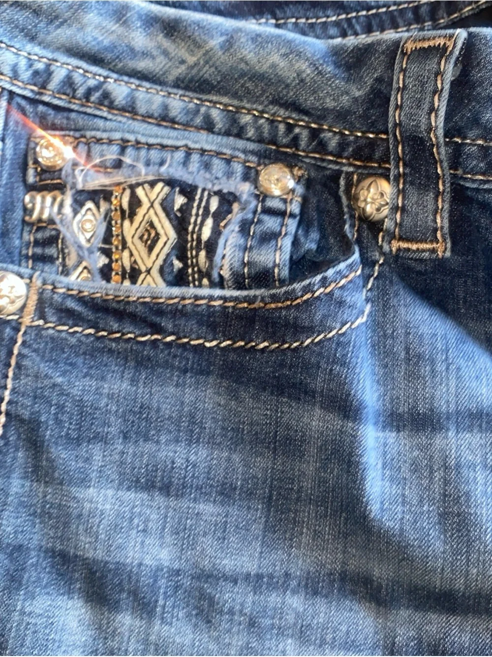 Miss Me Blue Embroidered Boyfriend Jeans